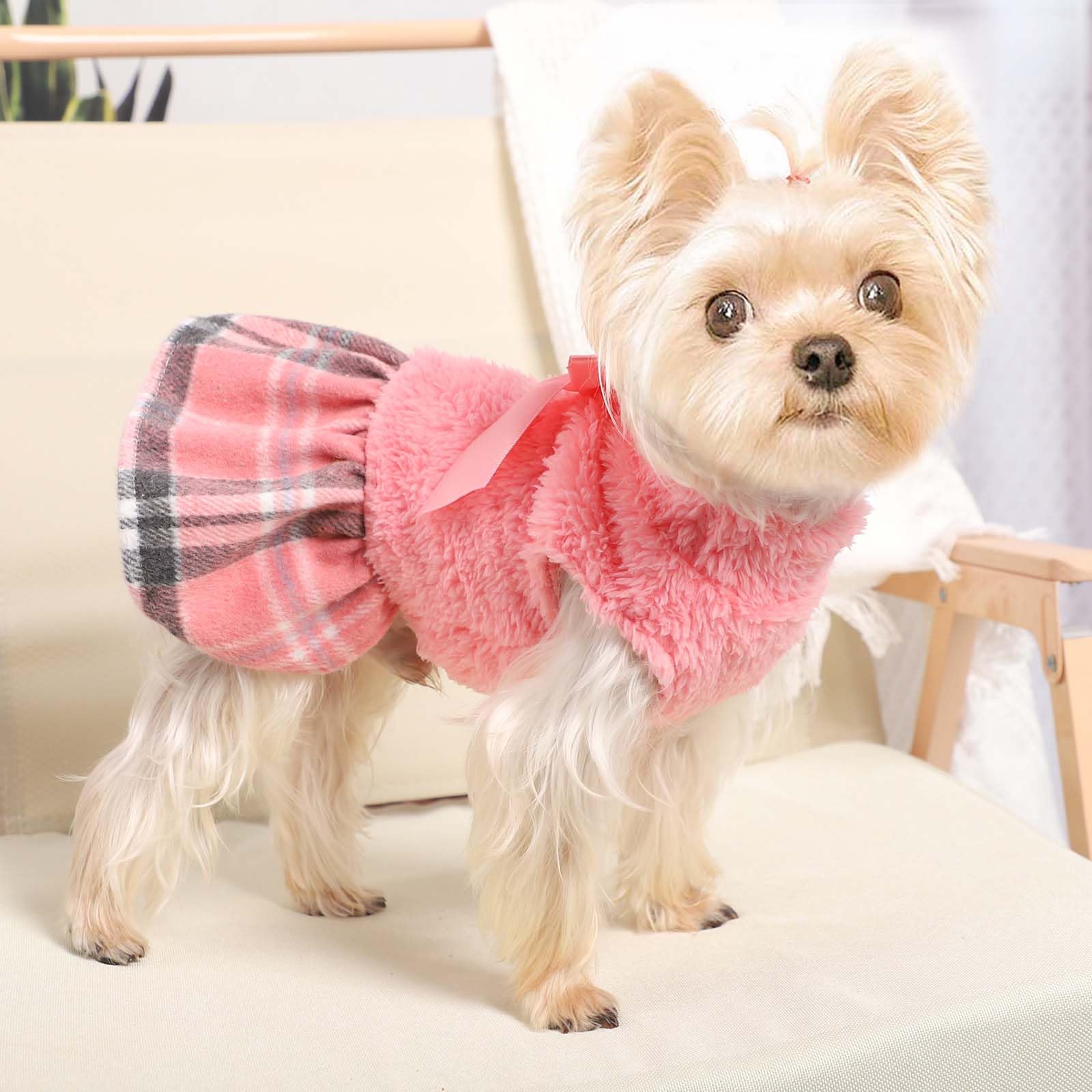 Shifenmei fleece hoodie dress provides snug comfort and easy pull-on dressing.