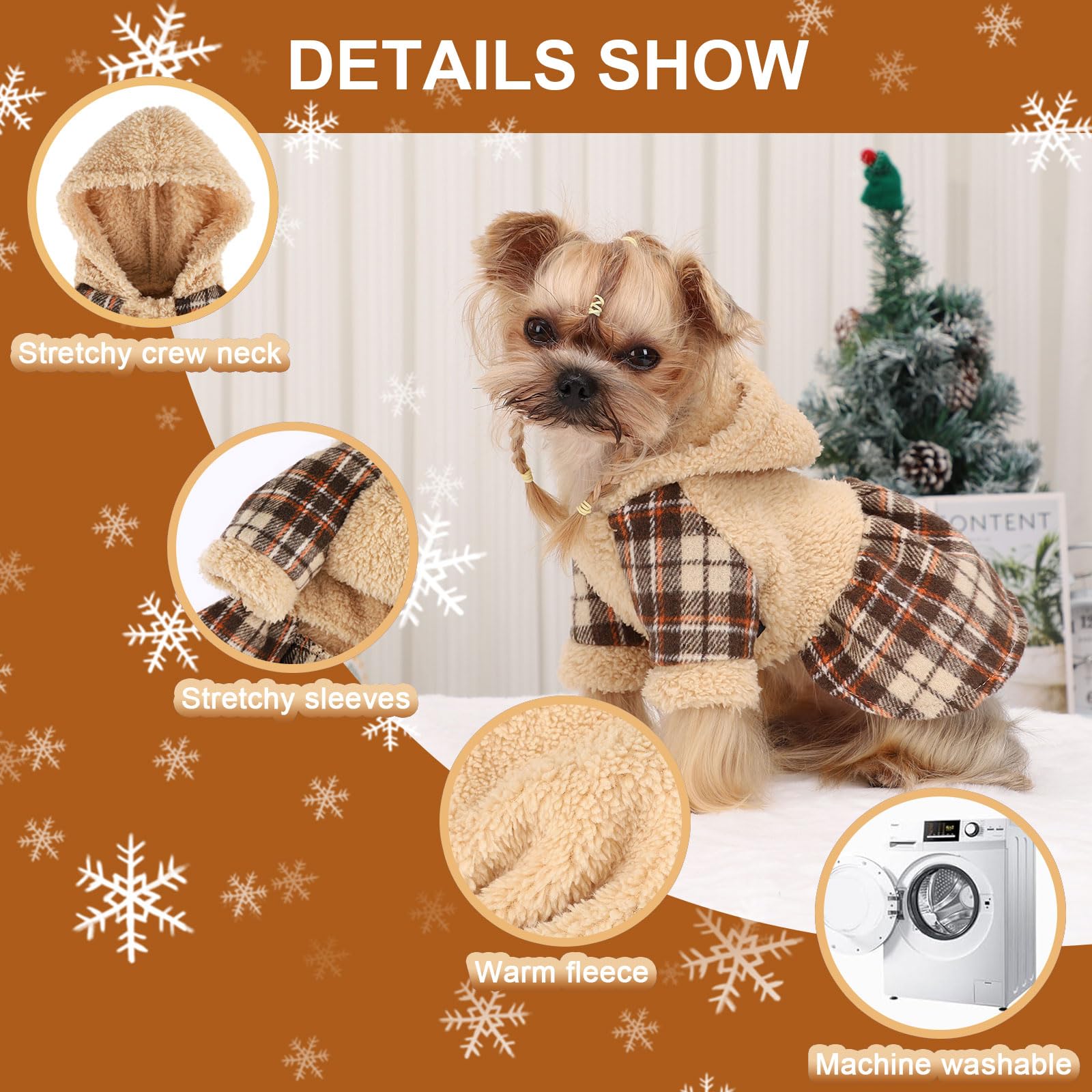 Shifenmei dog hoodie with leash hole for easy secure daily strolls.