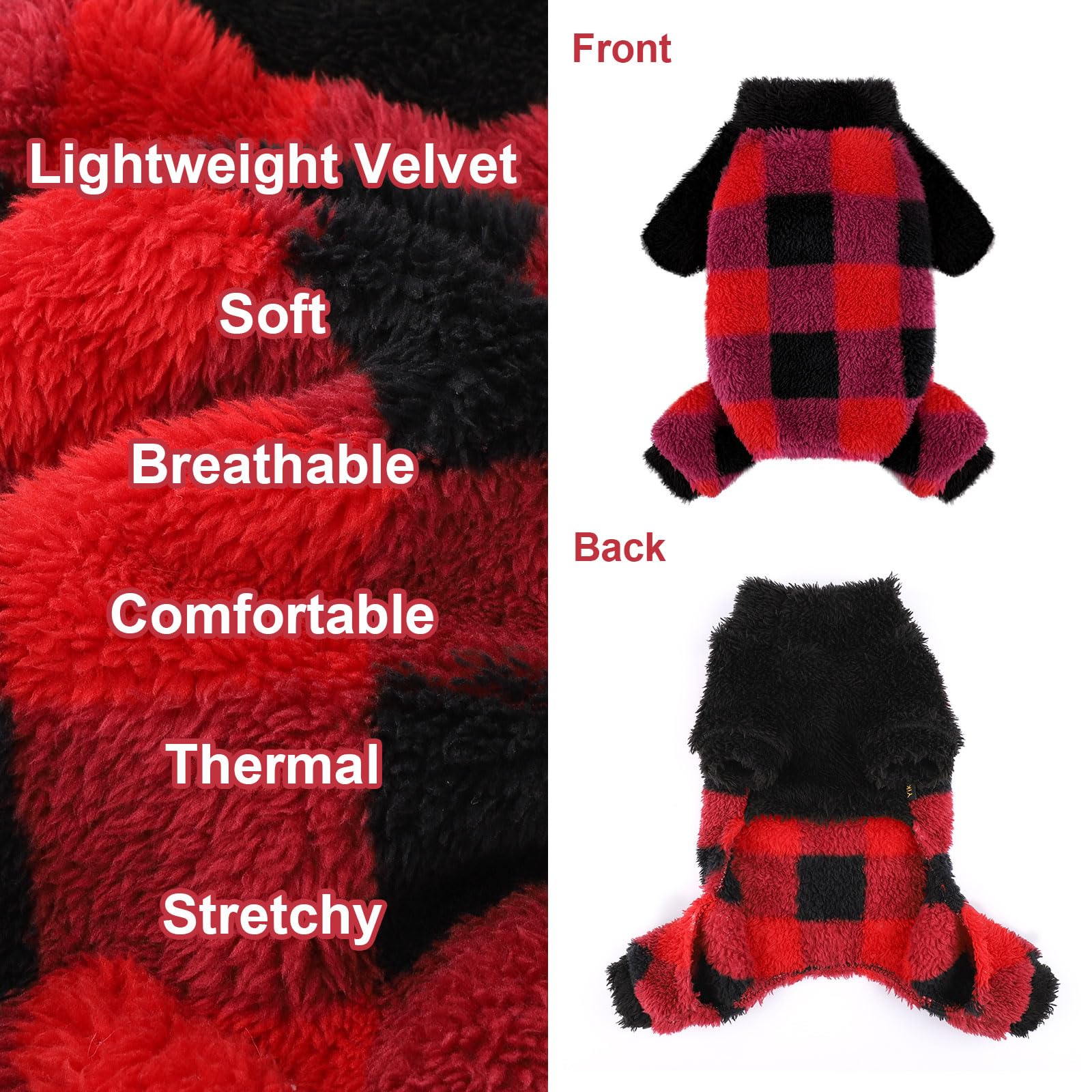 Shifenmei dog pajamas small breed in velvet fabric for nightly comfort