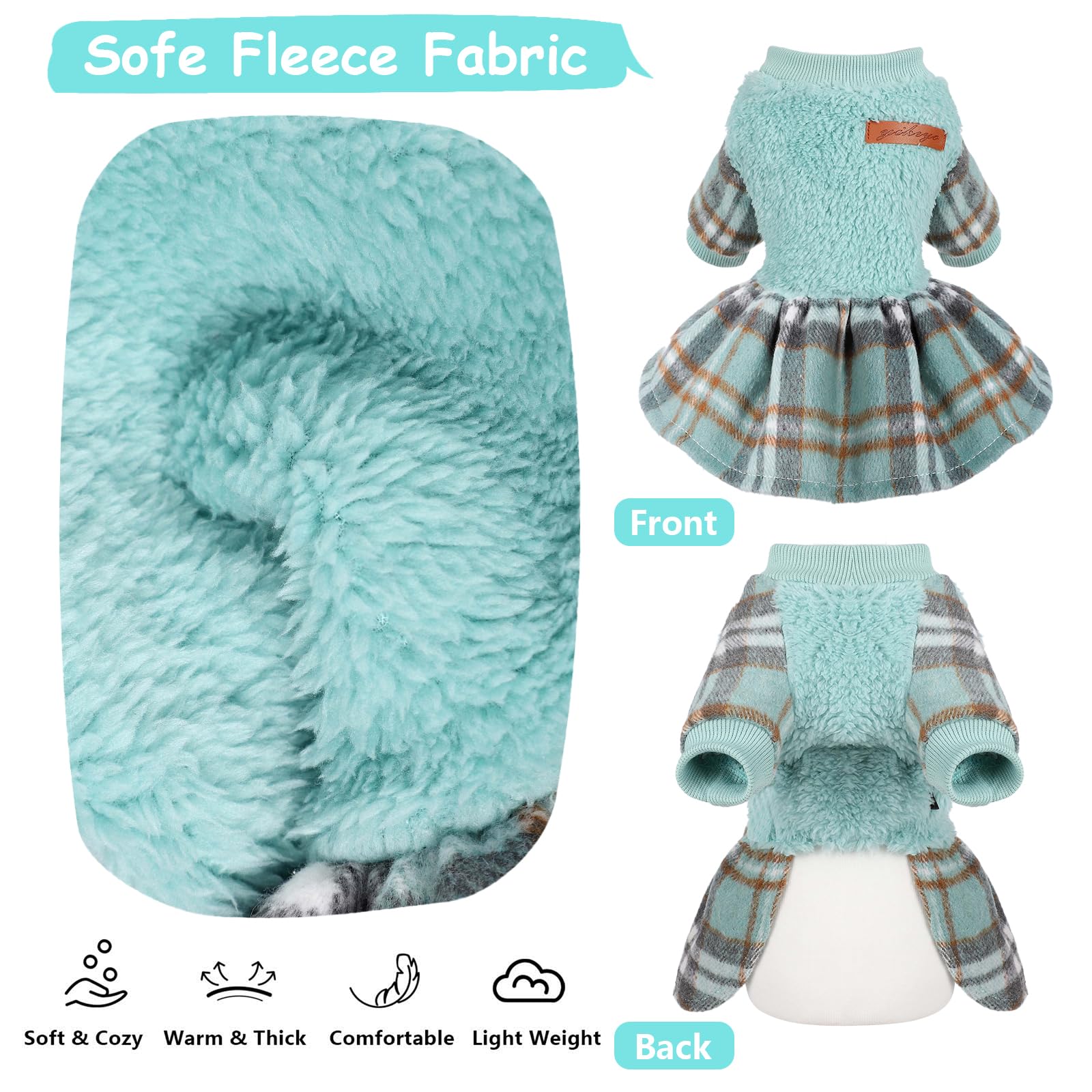 Shifenmei dog sweater flannel fleece closeup shows soft cozy texture