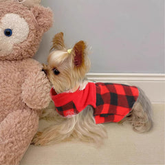 Shifenmei dog sweater leopard-pattern closeup highlights soft fleece and festive style.