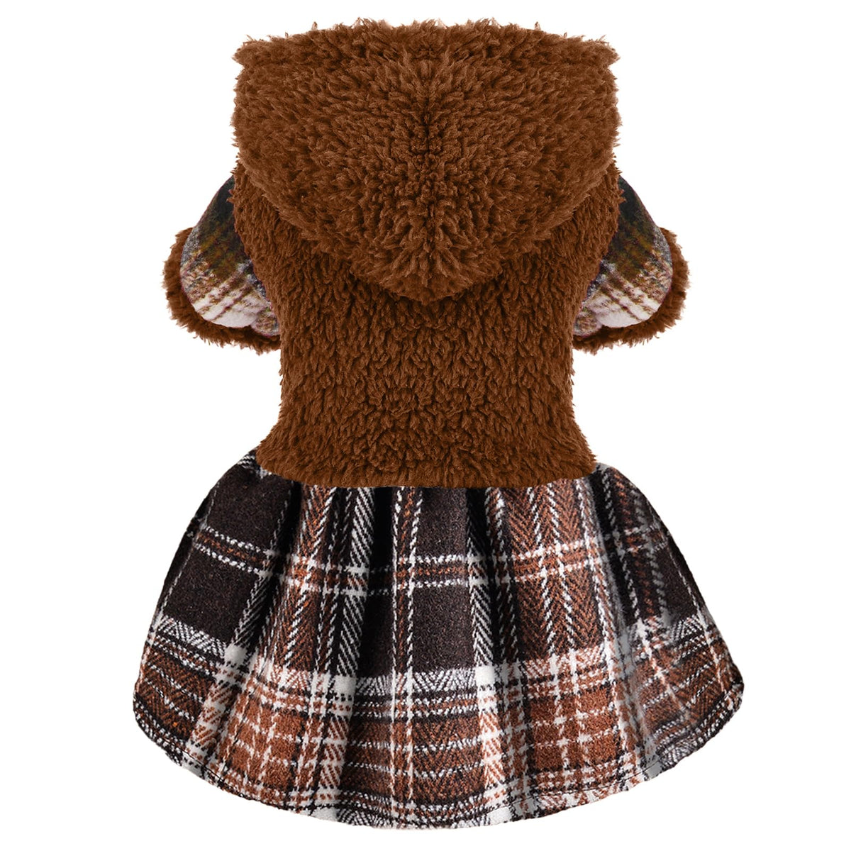 Shifenmei dog sweater plaid fleece closeup demonstrates cozy warmth for small dogs