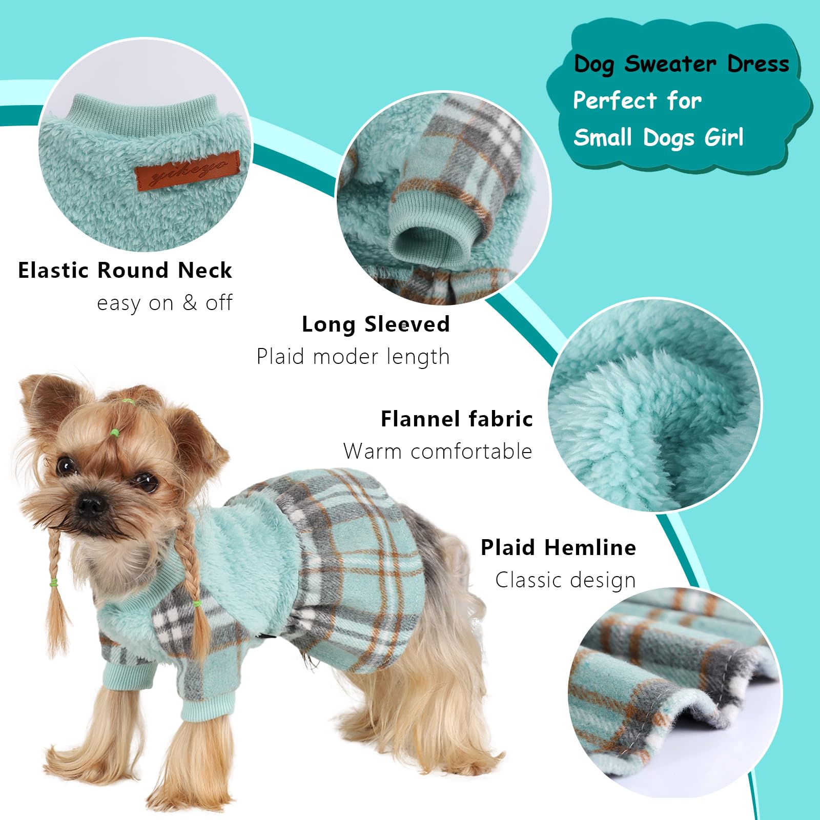 Shifenmei dog sweater red plaid style enhances cute puppy outfits