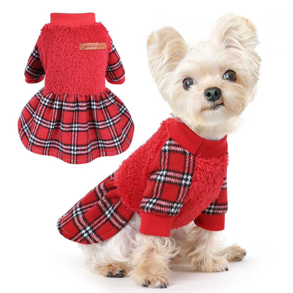 Shifenmei dog sweater red XS front view showcases cozy warmth for small dogs.