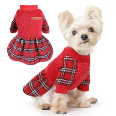 Shifenmei dog sweater red XS front view showcases cozy warmth for small dogs.
