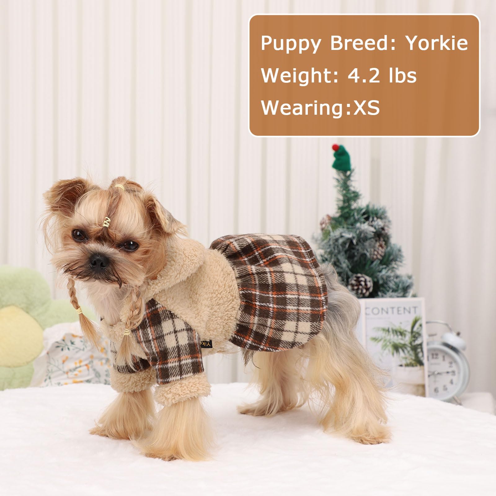 Shifenmei dog sweater soft brushed fleece offers gentle warmth indoors and out.