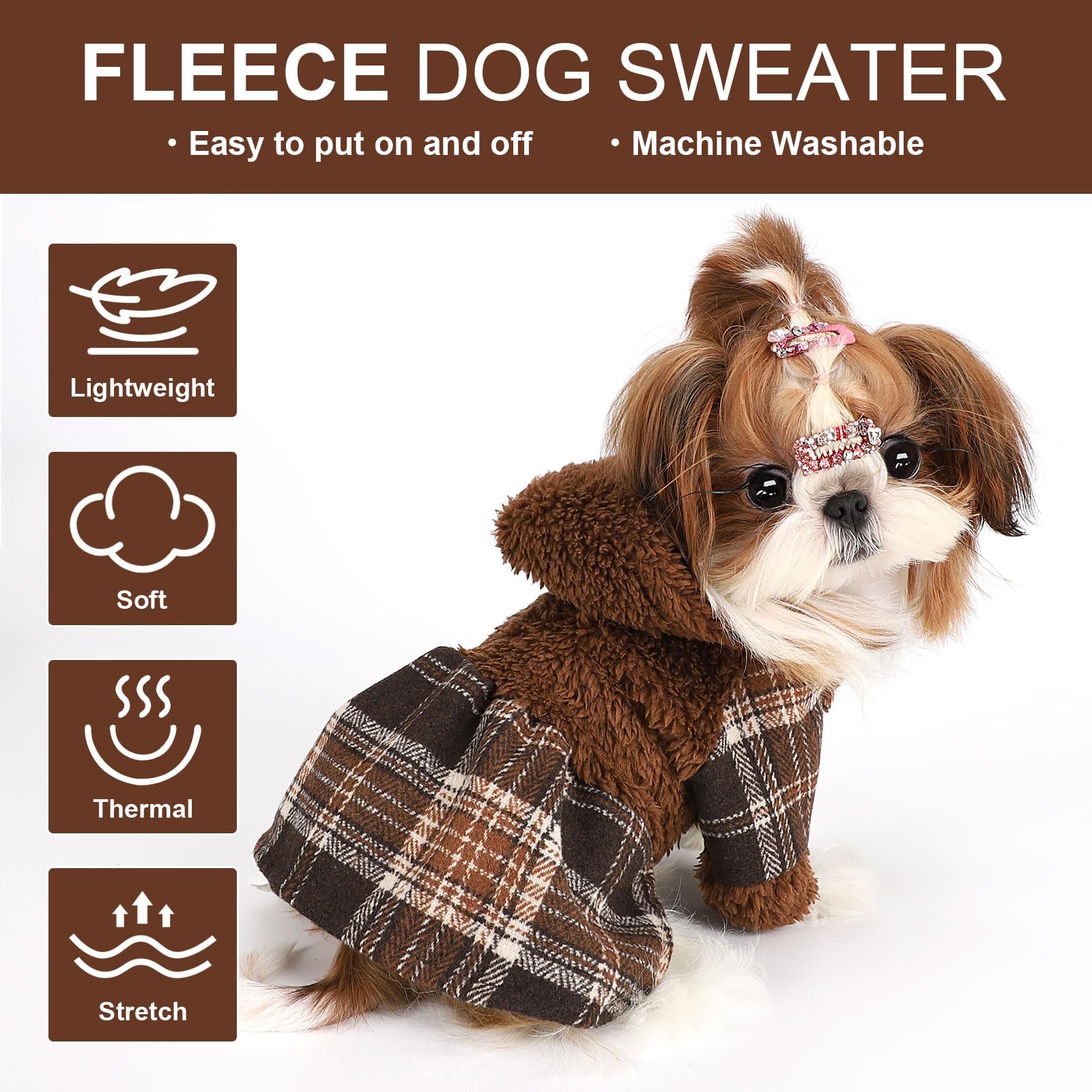 Shifenmei dog sweater with leash hole emphasizes daily walks in cold weather