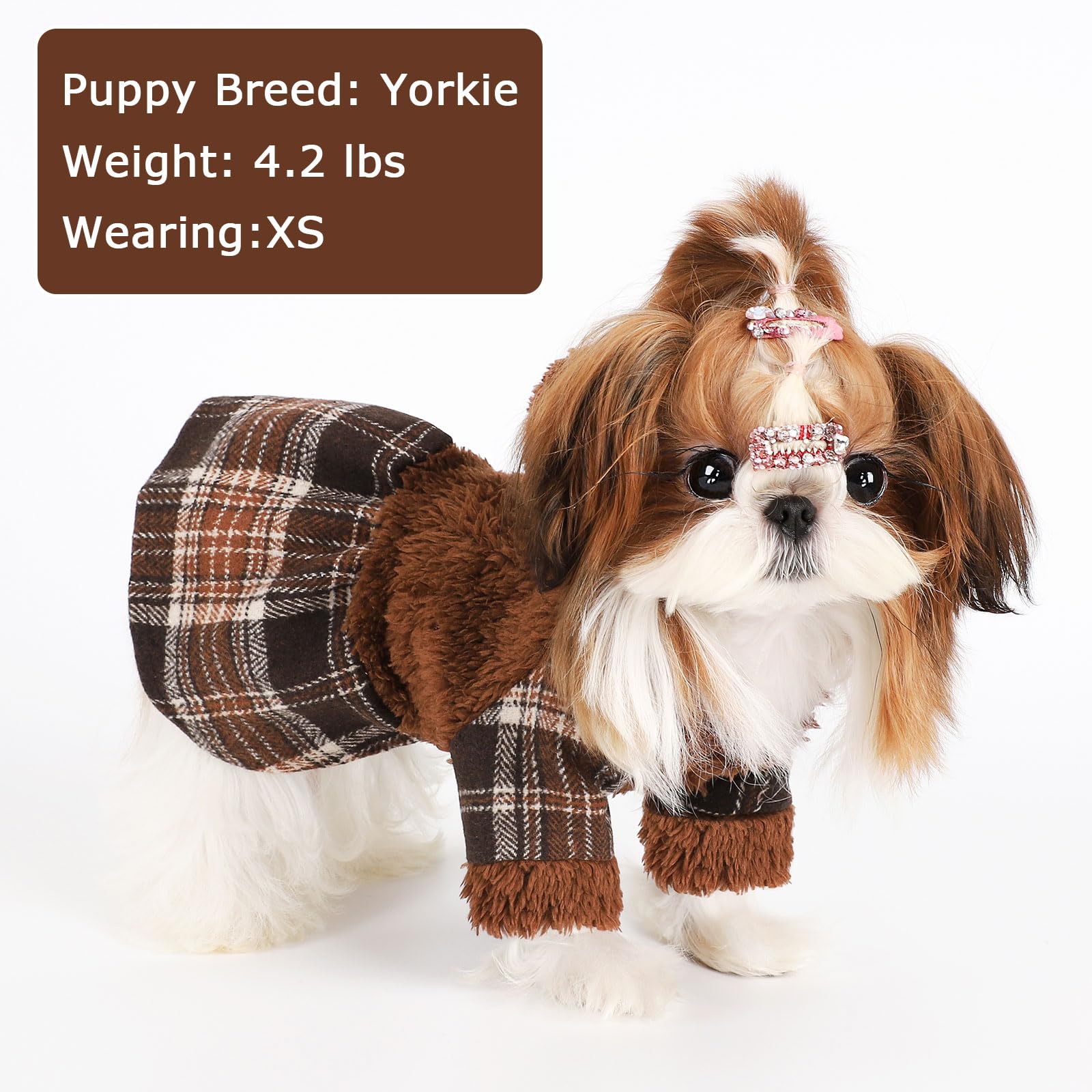 Shifenmei plaid hooded dog hoodie adds stylish warmth for outings