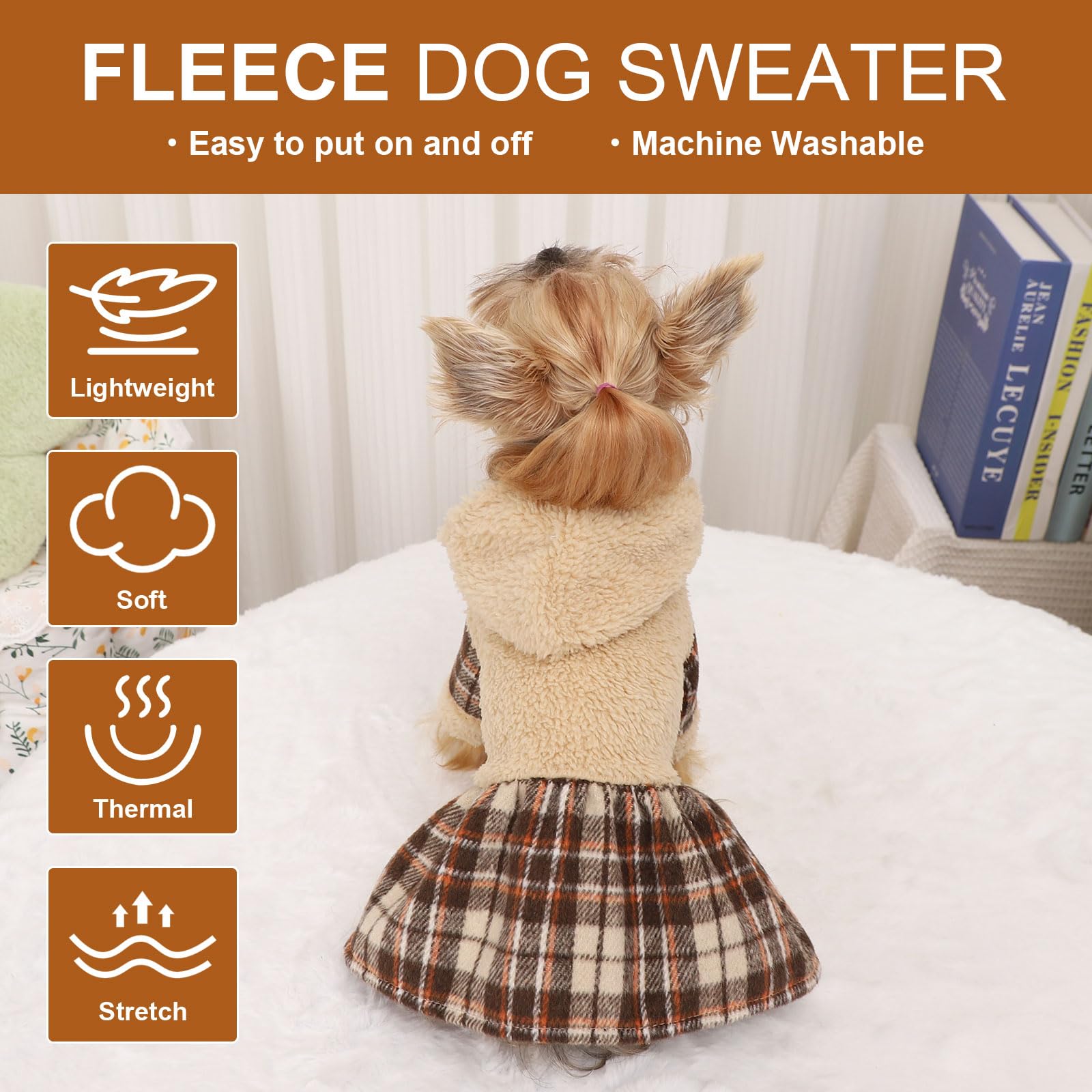 Shifenmei winter hooded coat keeps neck and head warm during chilly days.
