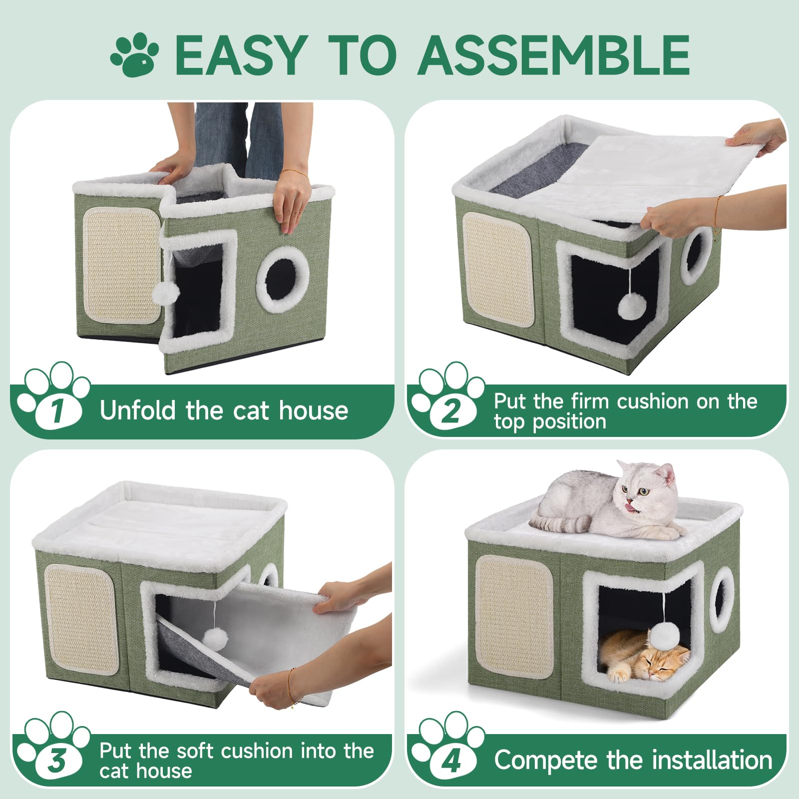 Shikha cat bed all-seasons cushions ensure comfy naps year-round.