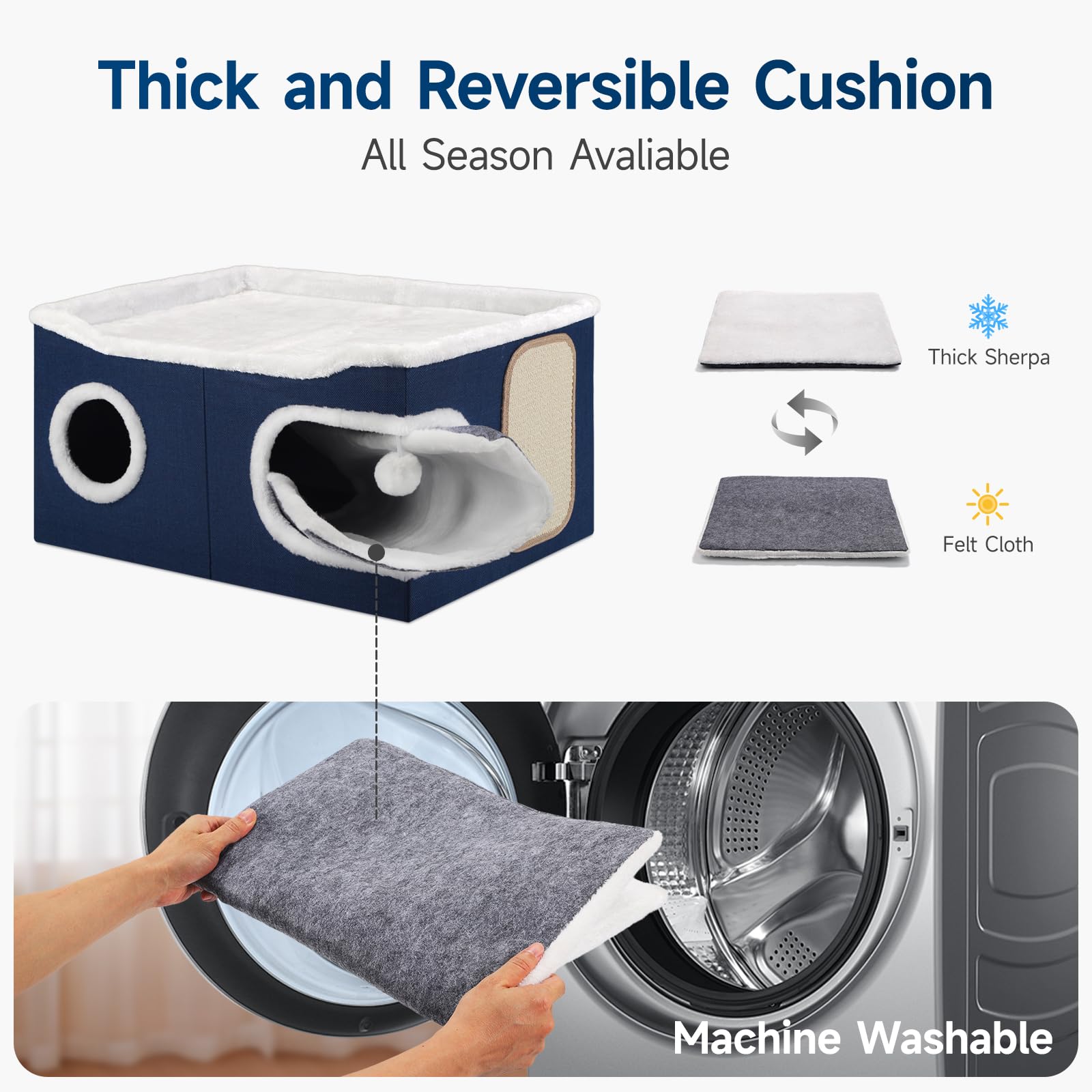 Shikha cat bed bottom anti-slip base provides stable setup.
