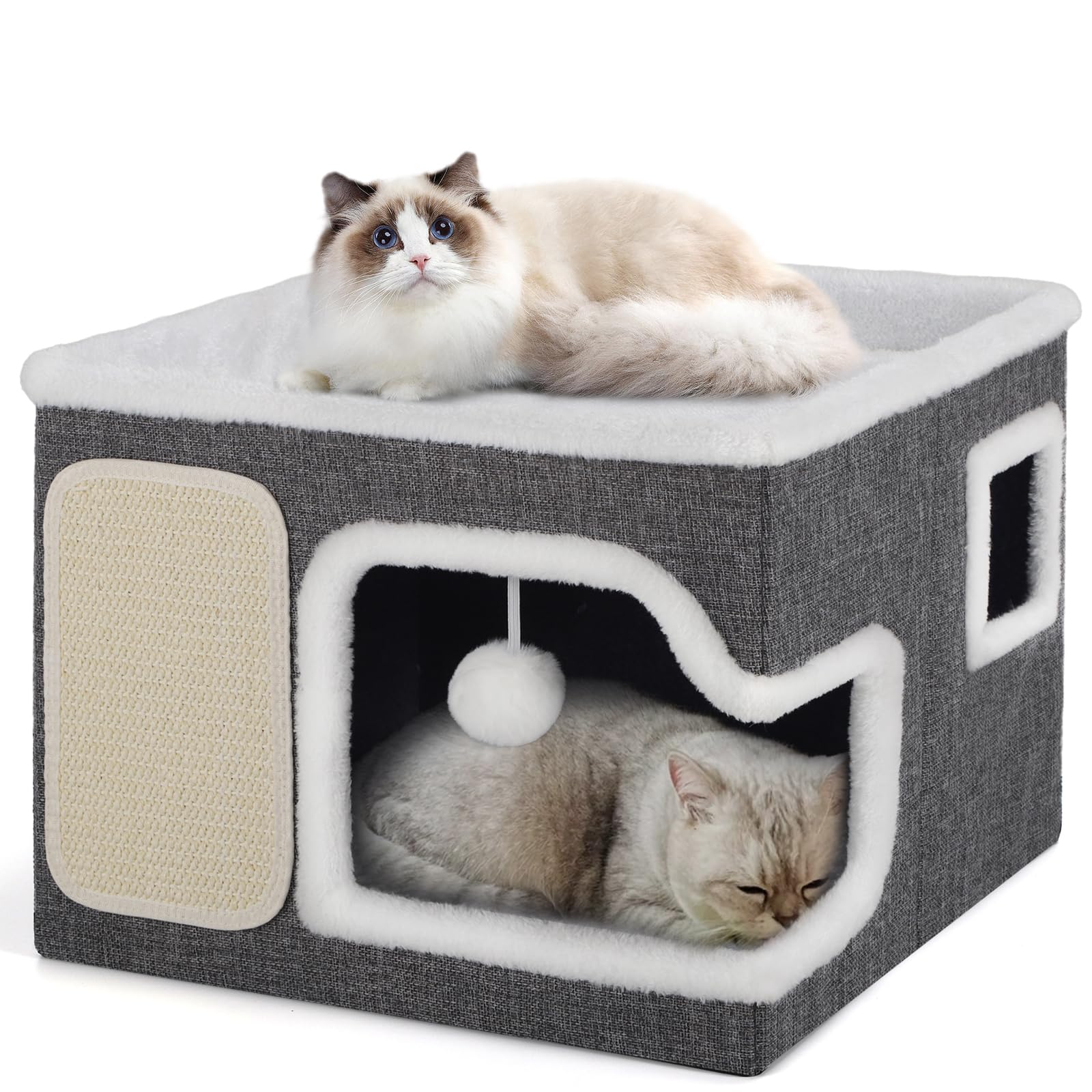 Shikha cat bed cave inside offers a cozy hideaway for napping and privacy.