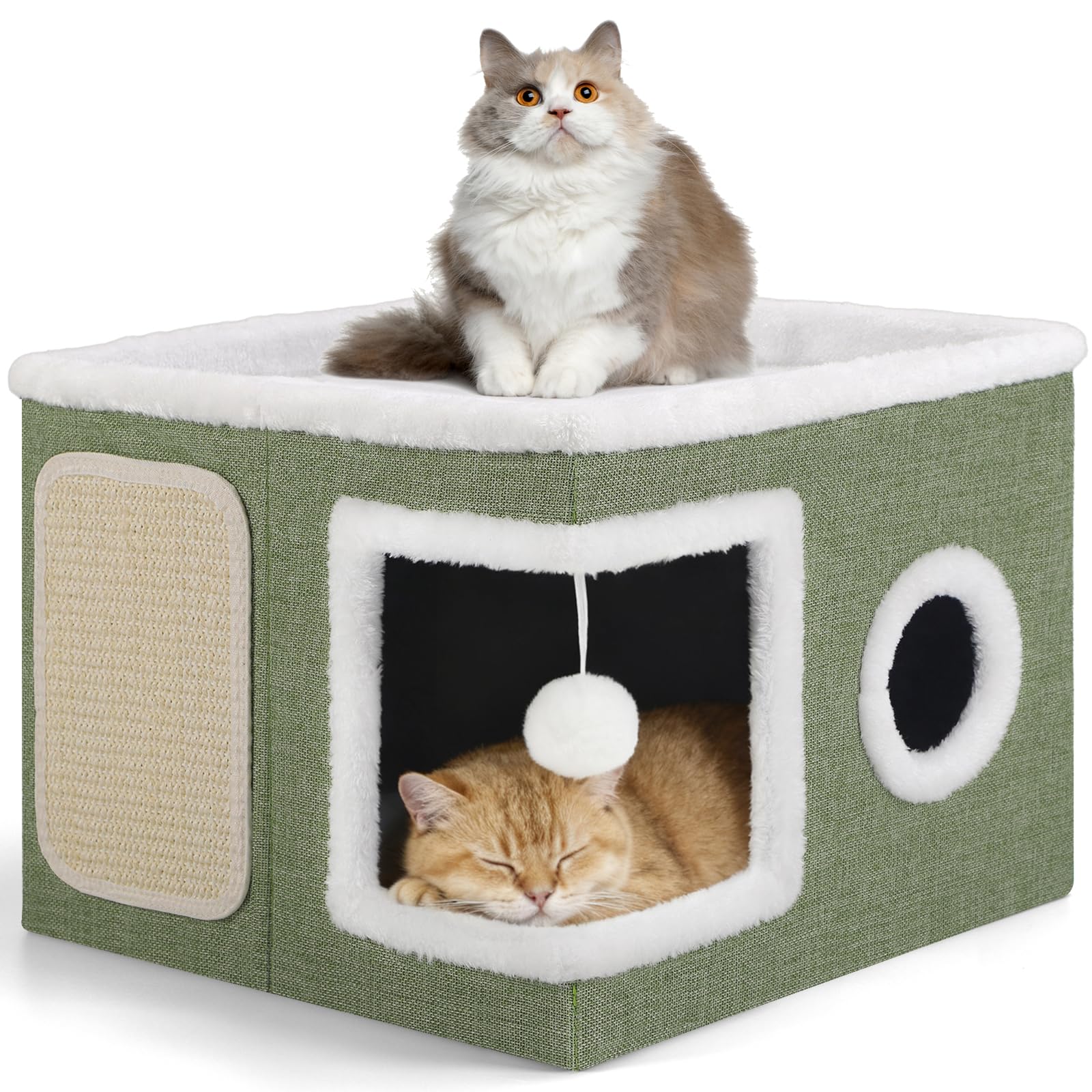 Shikha cat bed cozy-condo offers a snug hideout for indoor cats.