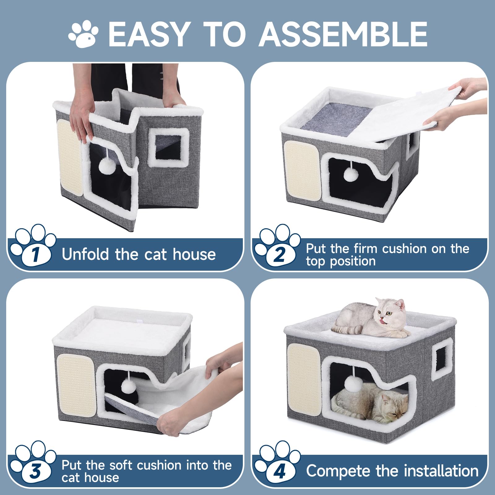 Shikha cat bed easy-assembly portable ensures quick setup anywhere.