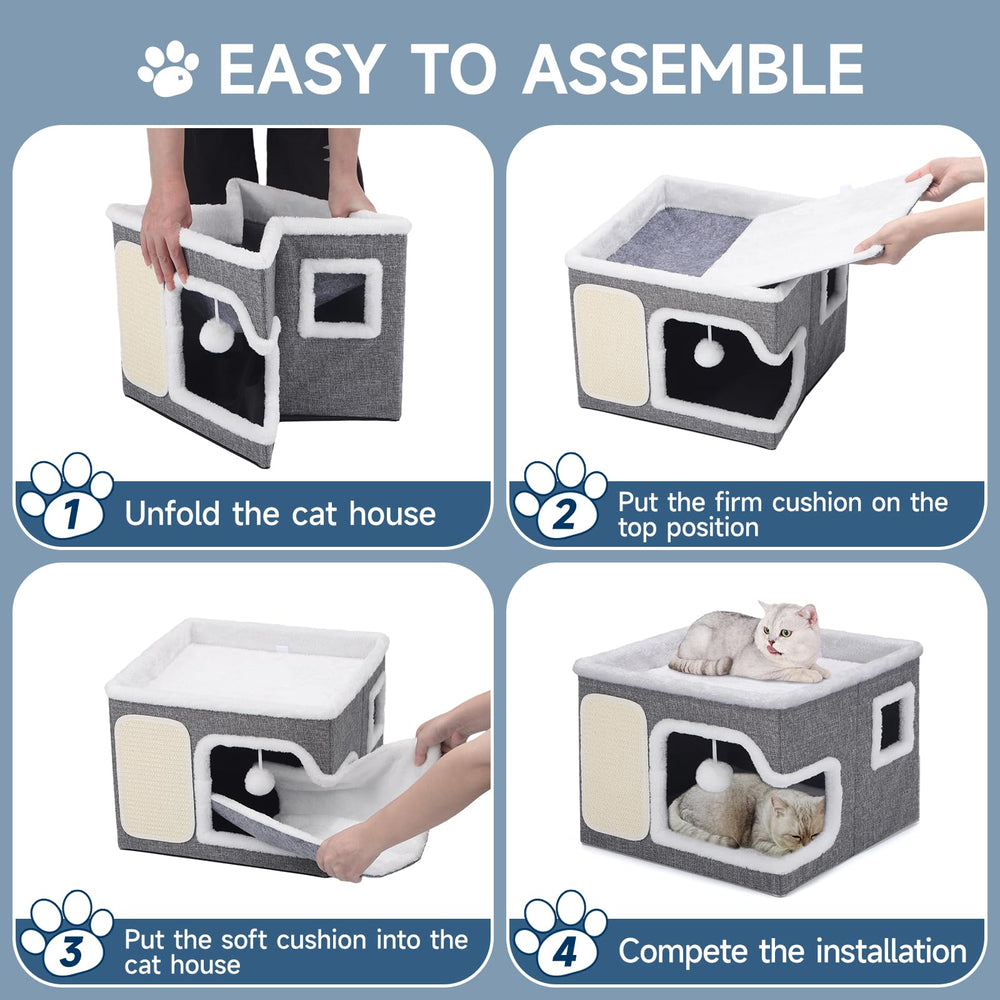 Shikha cat bed easy-assembly portable ensures quick setup anywhere.