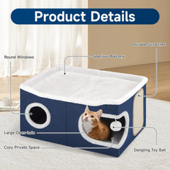 Shikha cat bed flippable cushion side shows all-season comfort option.
