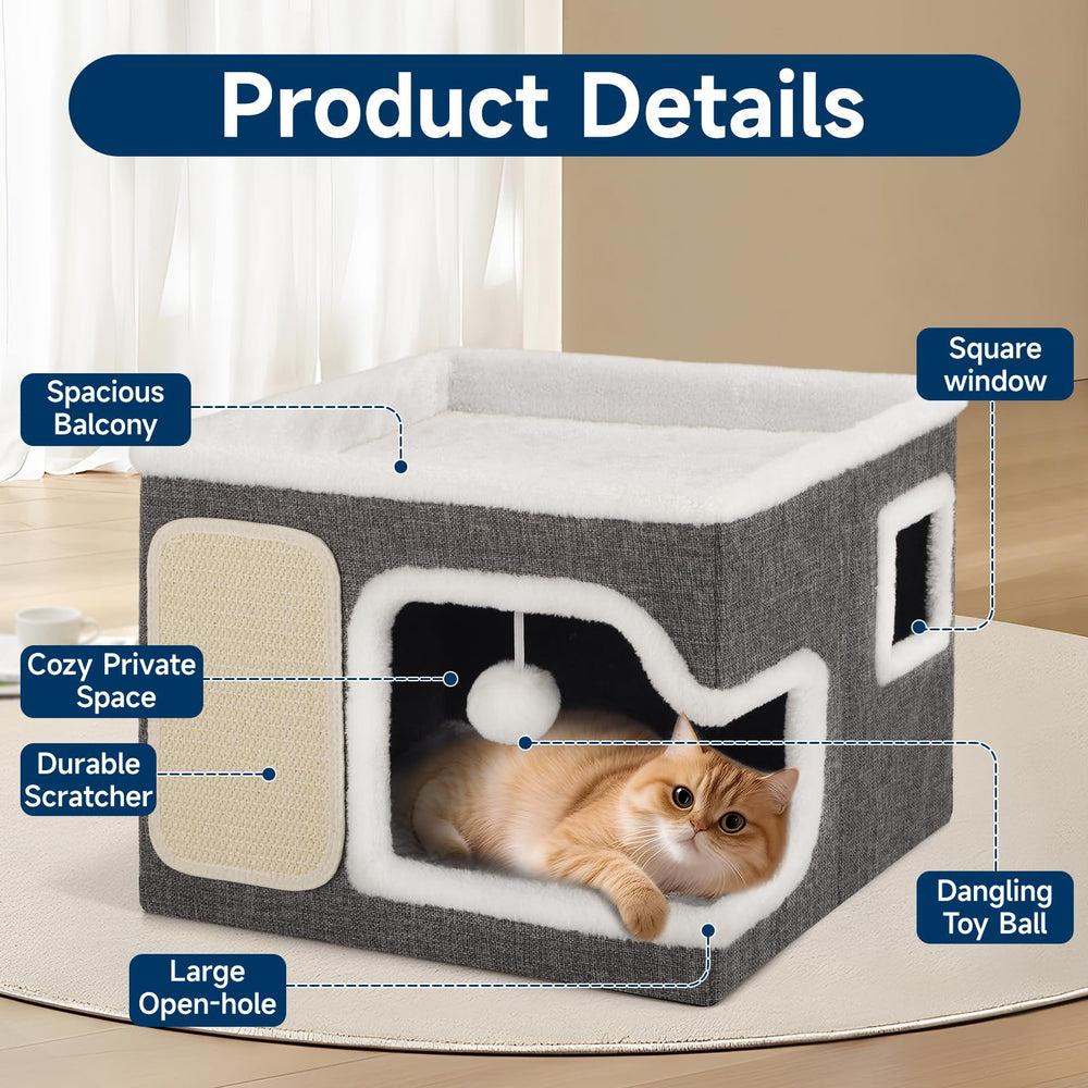 Shikha cat bed fluffy-ball hanging adds playful enrichment and curiosity.