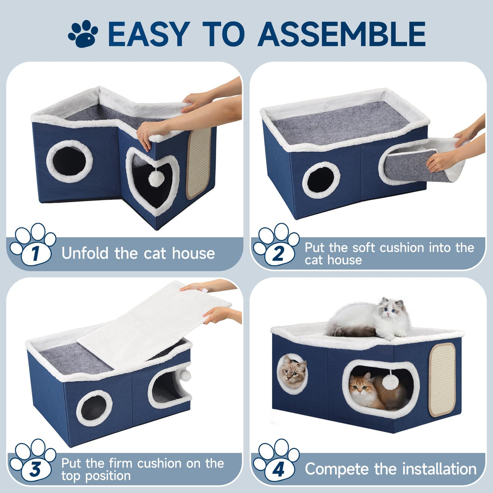 Shikha cat bed foldable compact-storage shows easy transport and space-saving design.