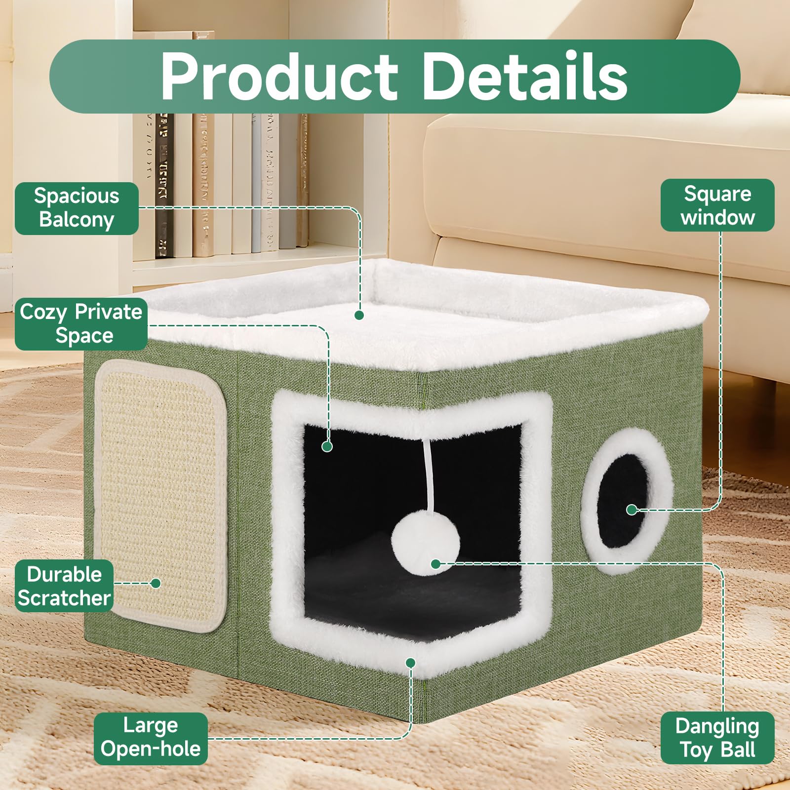 Shikha cat bed foldable-design travels easily and stores compactly.