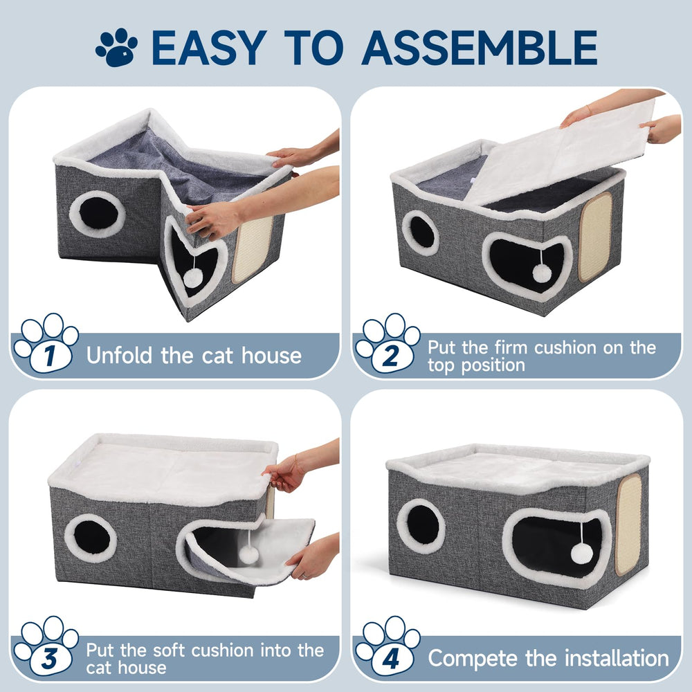Shikha Cat Beds anti-slip-base keeps the cube stable during playtime.