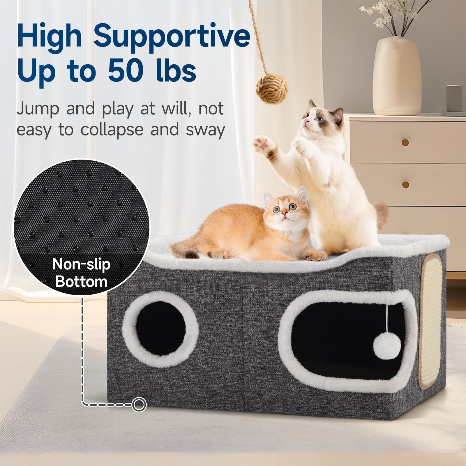 Shikha Cat Beds foldable-storage demonstrates portable setup and easy transport.