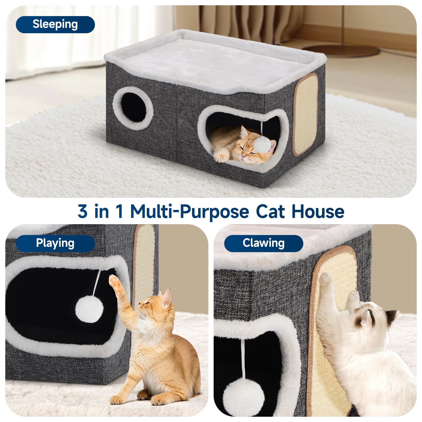 Shikha Cat Beds reversible-cushion-winter-summer provides all-season comfort.