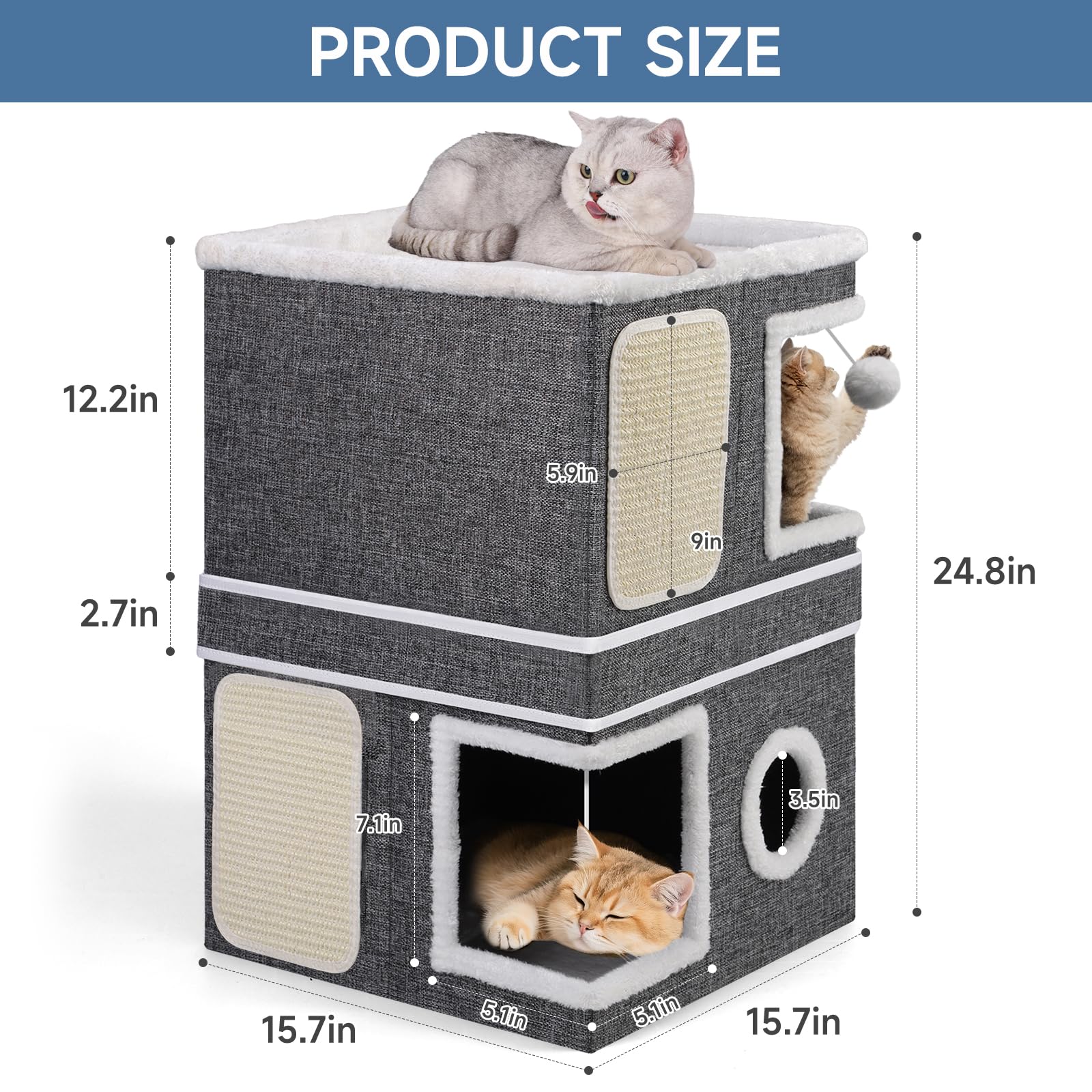 Shikha Cat House interior displays private hideaway and cozy sleeping space.