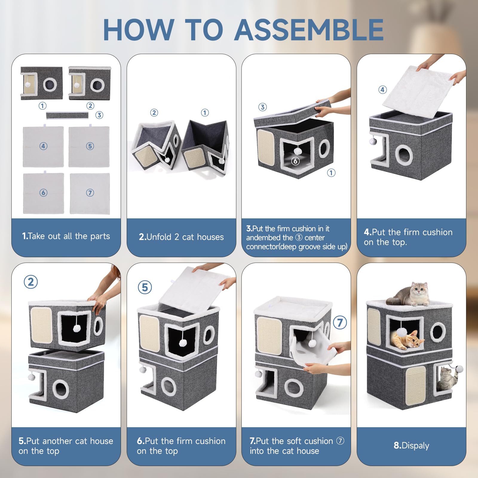 Shikha Cat House packaging and setup-ready design for quick assembly.