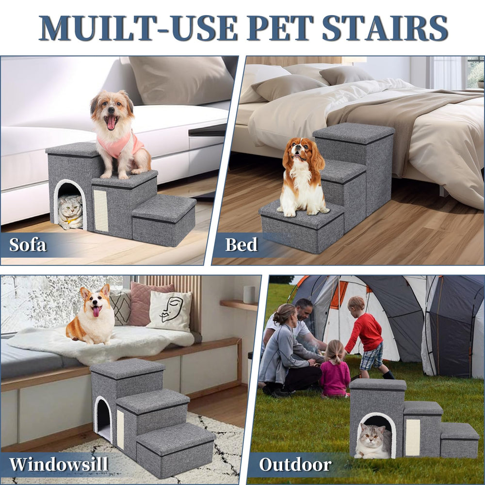 Shikha dog stairs supports up to 180 lbs for sturdy support