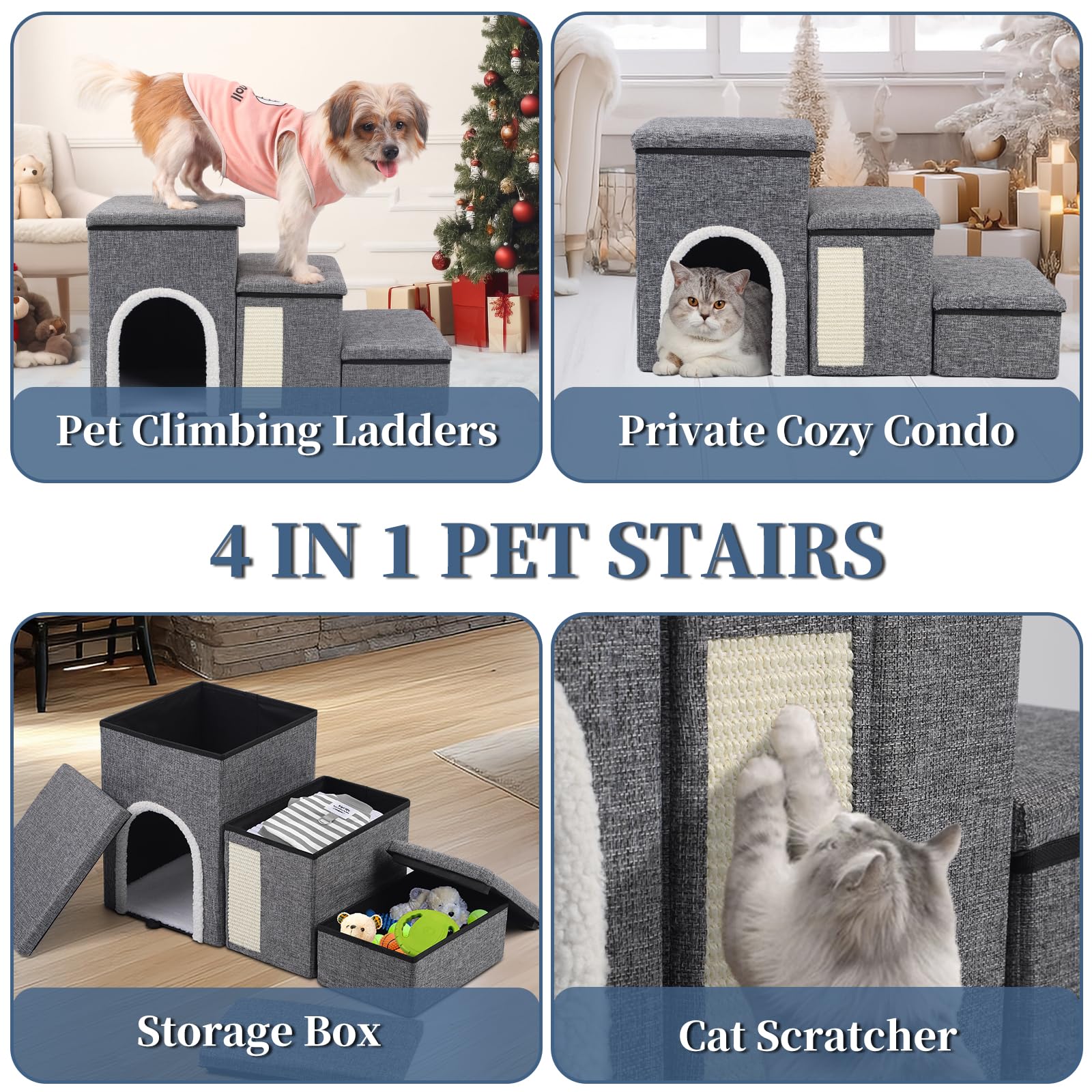 Shikha dog stairs cozy condo interior ready for nap time