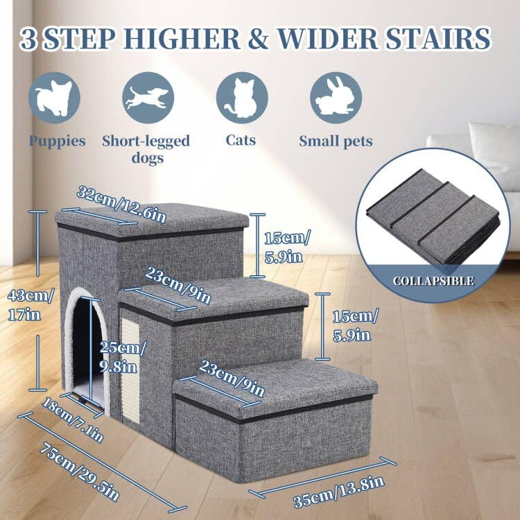 Shikha dog stairs 29.5 inch tall steps aid easy climbing