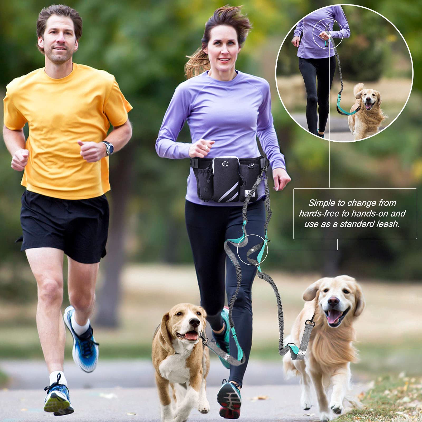 SHINE HAI dual bungees absorb shock during quick lunges for stability
