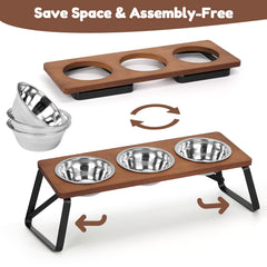 ShineMe bamboo-metal stand offers stable height for calm dining.
