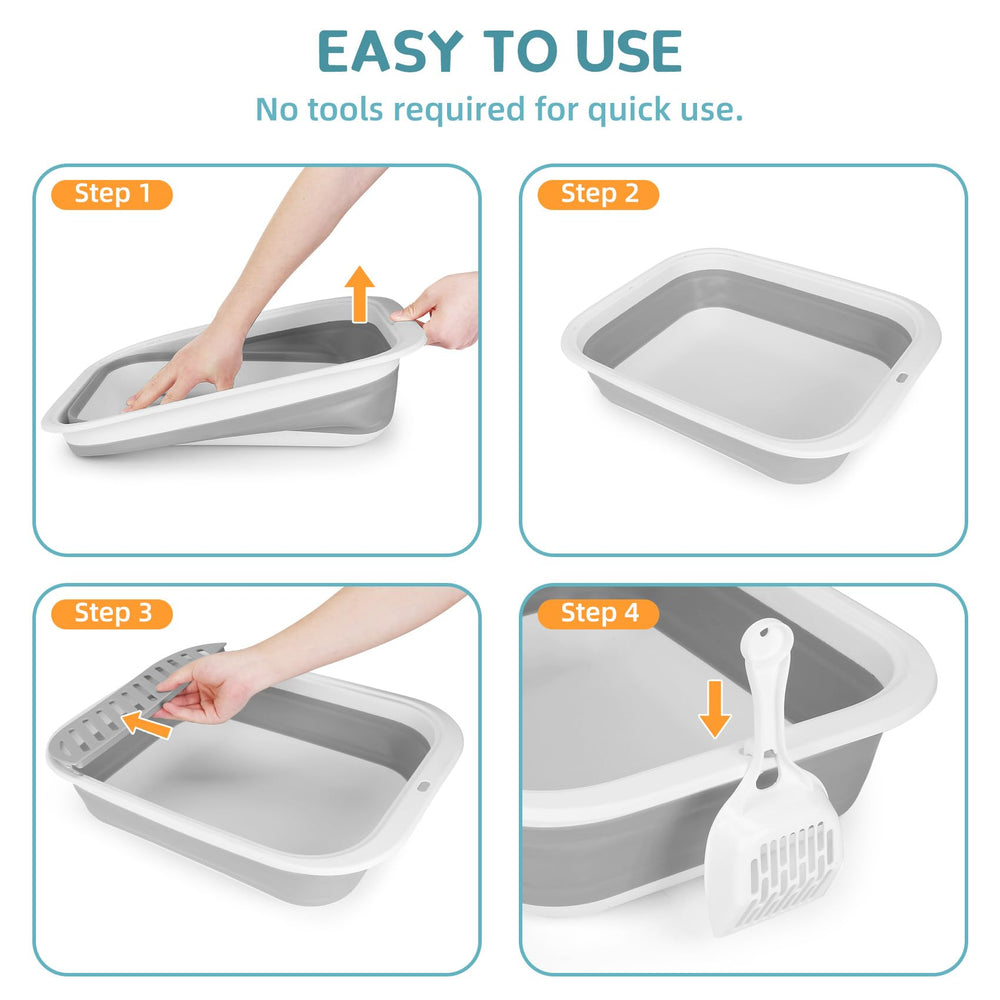ShineMe foldable-design litter tray for compact storage and travel.