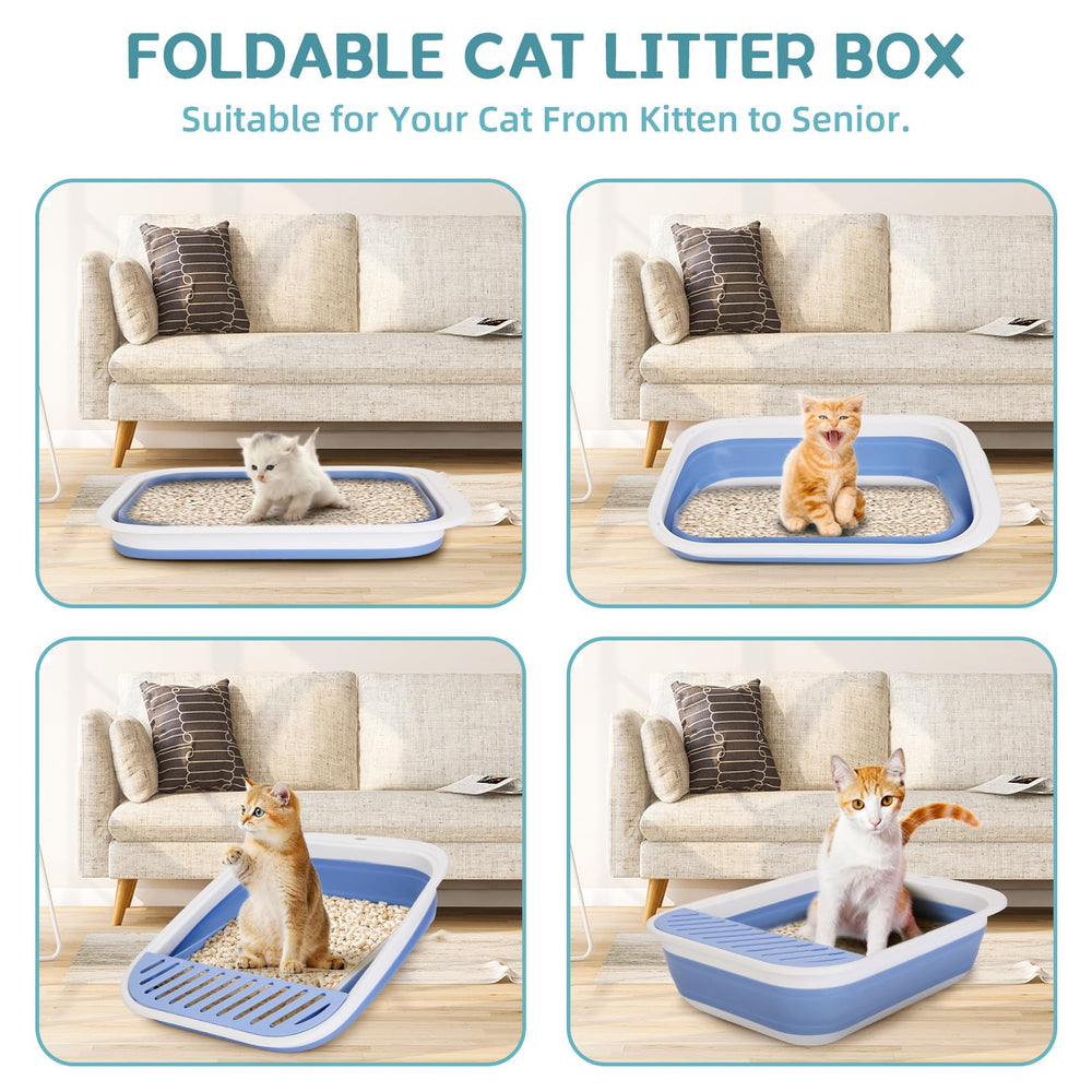 ShineMe litter box folded for compact storage, ideal for travel.