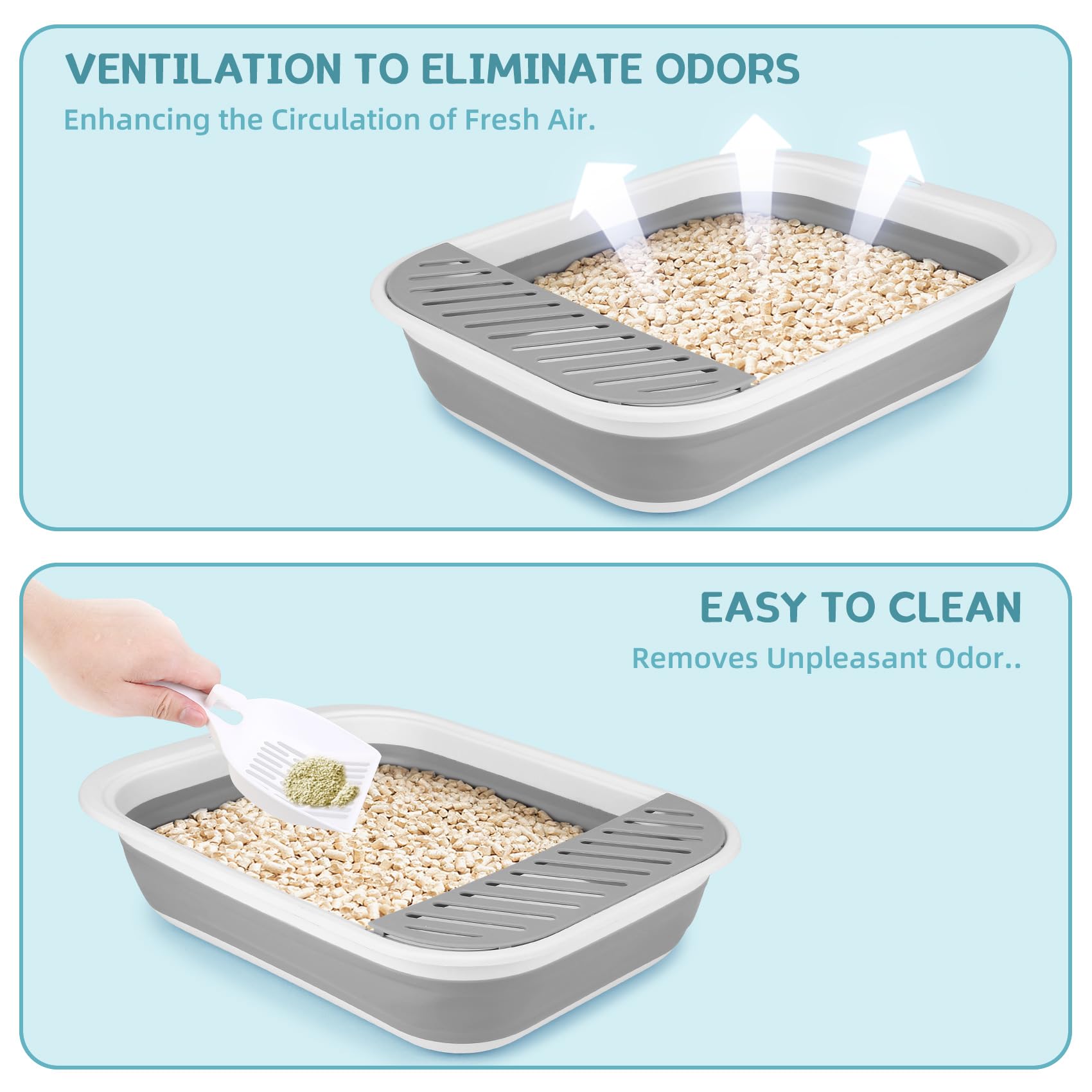 ShineMe spacesaving-portable-cat-litter-box ideal for travel and small spaces.