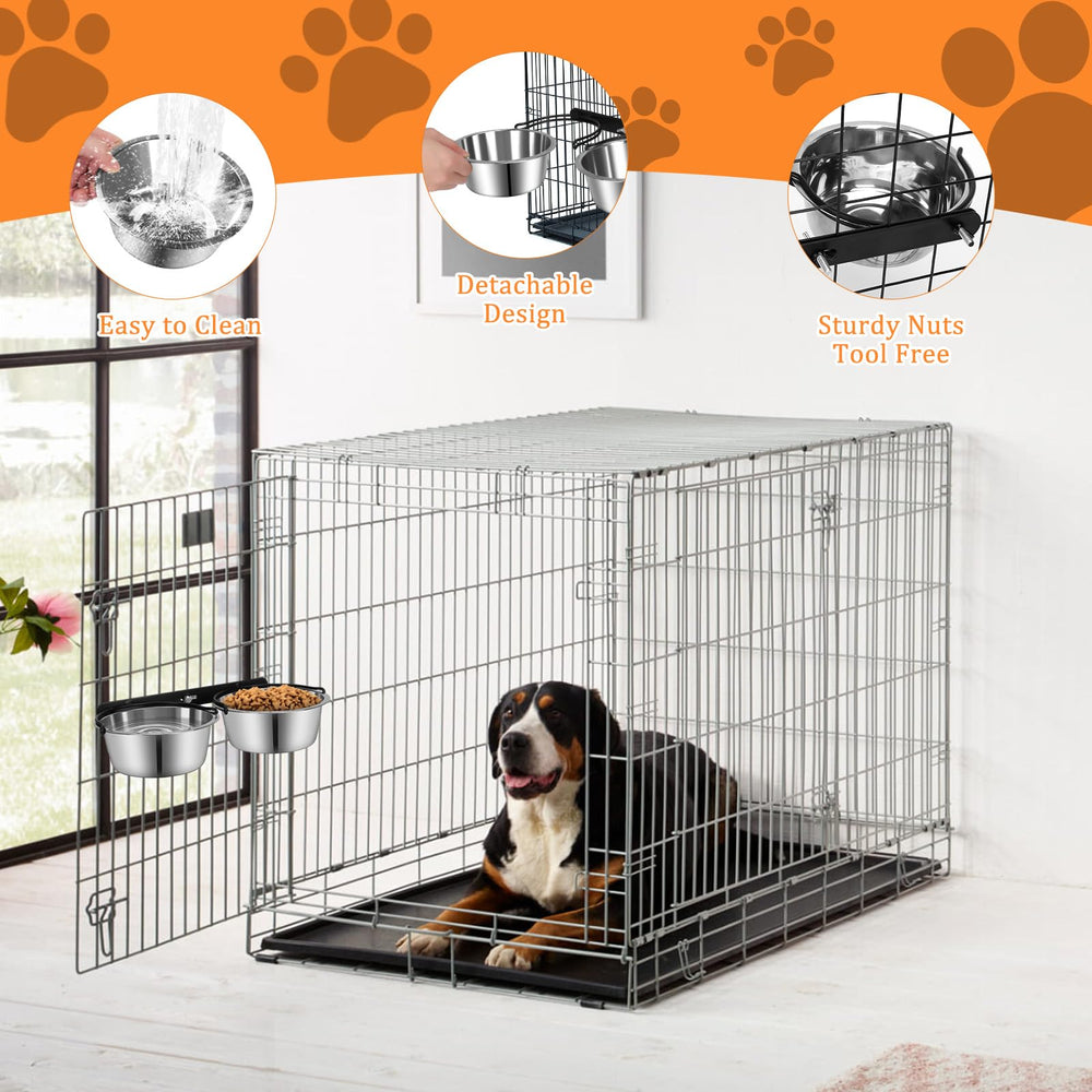 ShineMe crate bowl two-bowls kit ideal for food and water separately