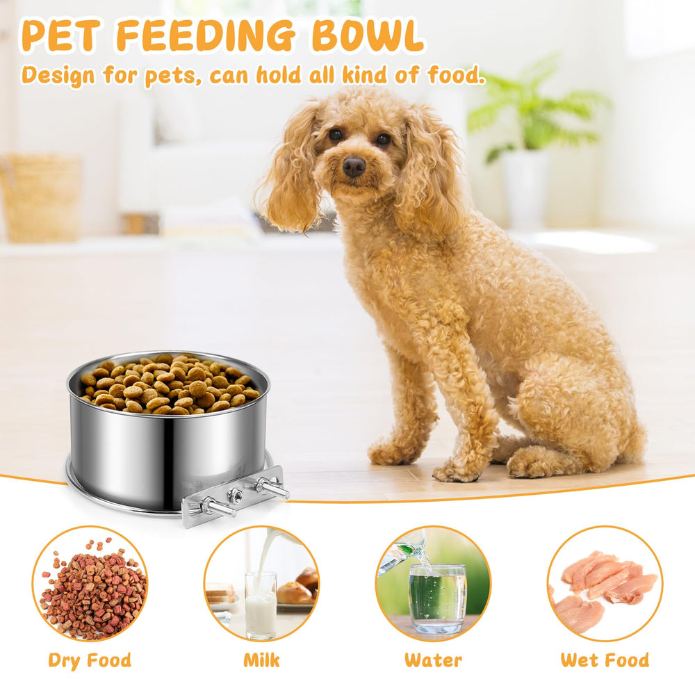 ShineMe dog crate bowl height-adjustable setup for pet comfort