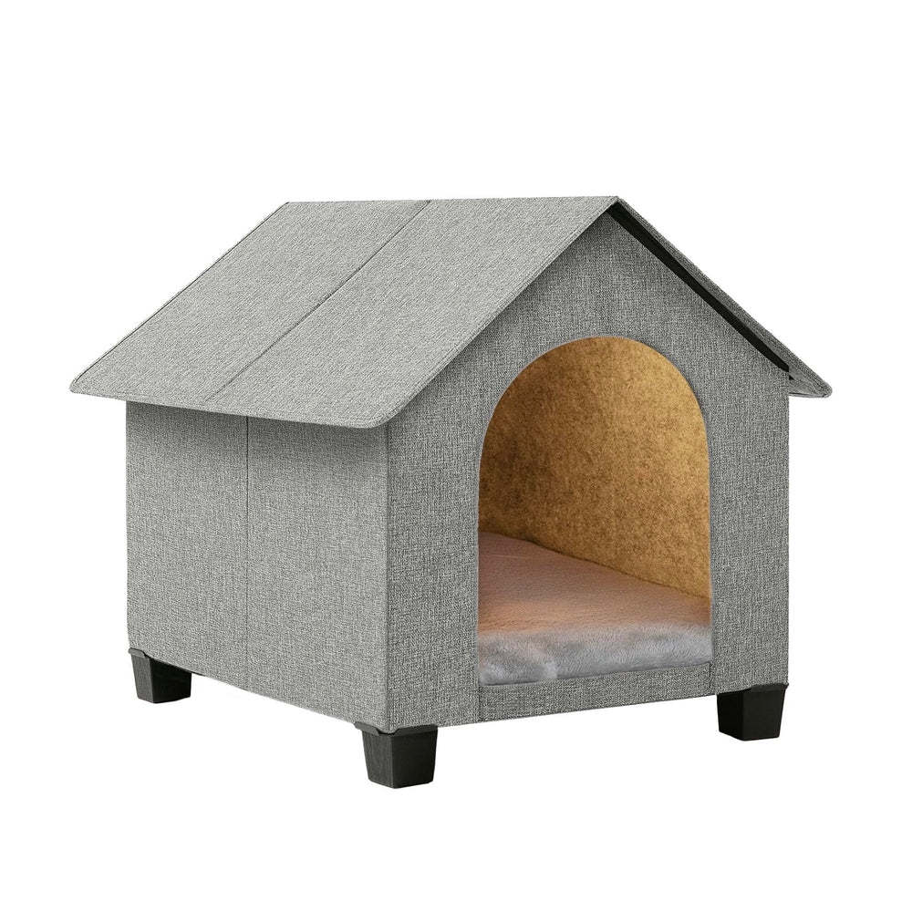 SHINEBBYS Indoor Dog House with elevated legs promotes airflow for a dry, comfy resting spot.