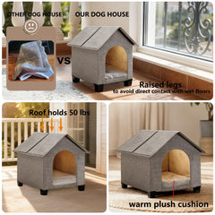 SHINEBBYS Indoor Dog House foldable structure enables quick setup and space-saving storage.