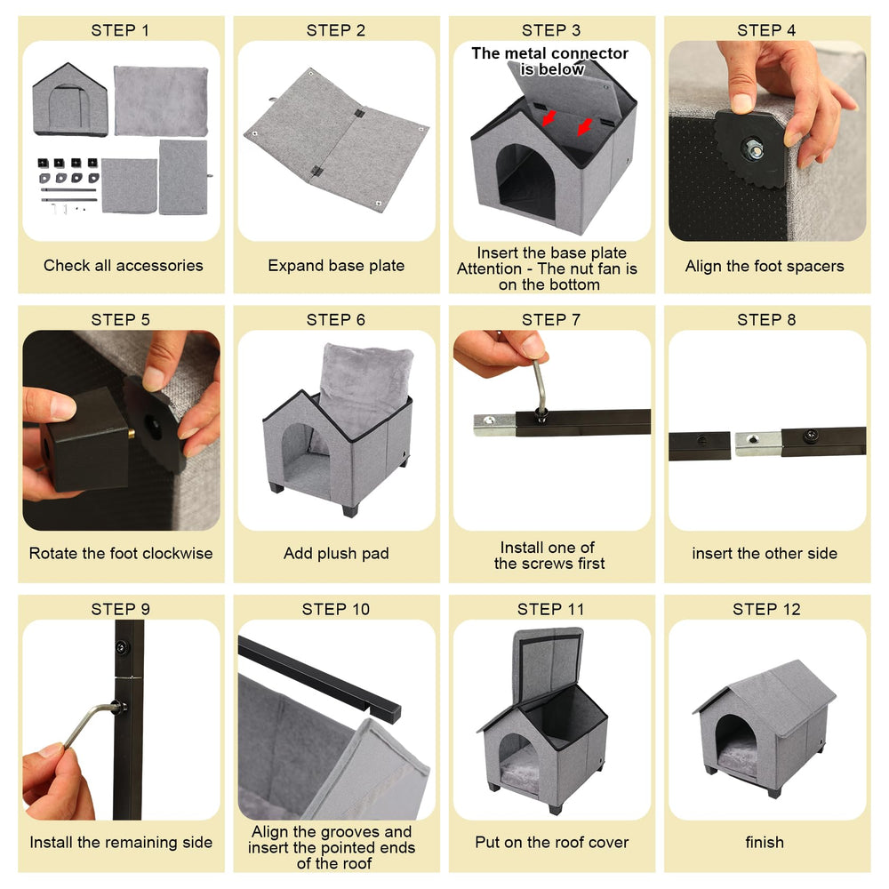 SHINEBBYS indoor dog house medium size guide image with dimensions and fit notes.