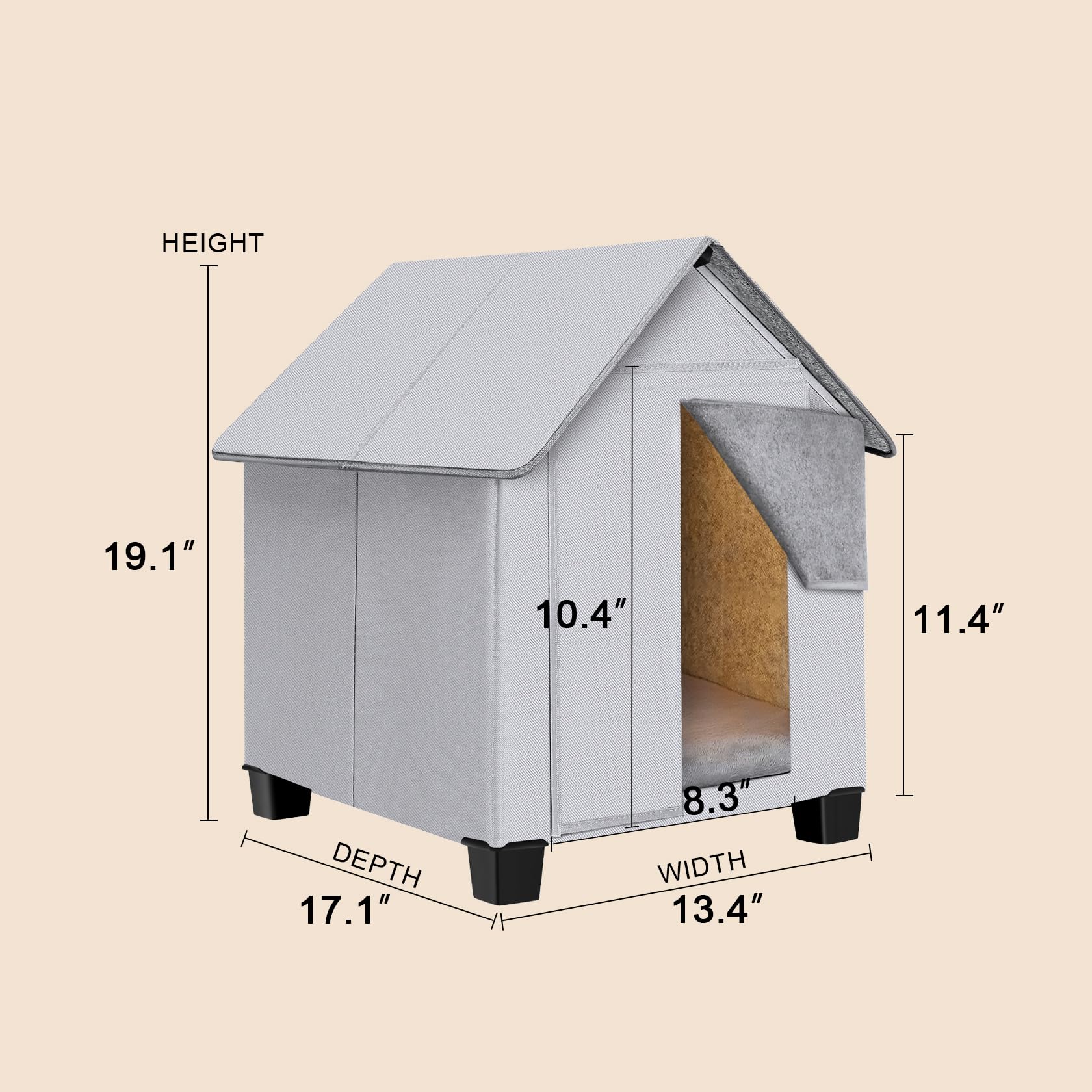 SHINEBBYS Outdoor Dog House folded setup: quick assembly and portable storage.