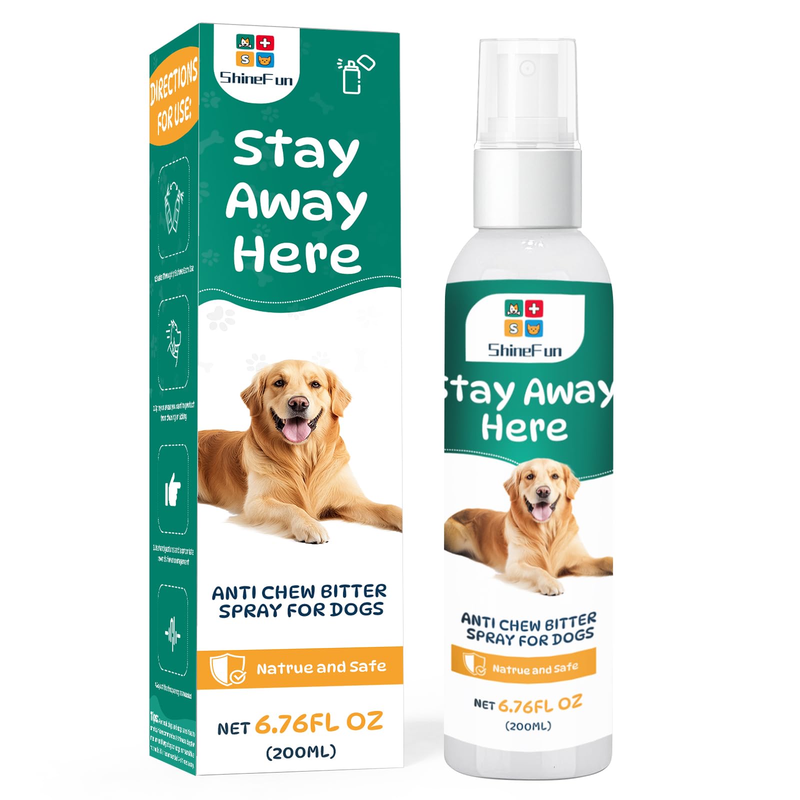 ShineFun No Chew Bitter Apple Spray bottle for dogs deterring chewing on furniture