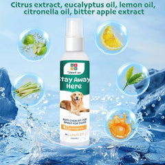ShineFun No Chew spray ingredients closeup highlighting natural formula
