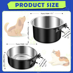 ShineMe 40oz kennel bowl hanging suitable for medium dogs.