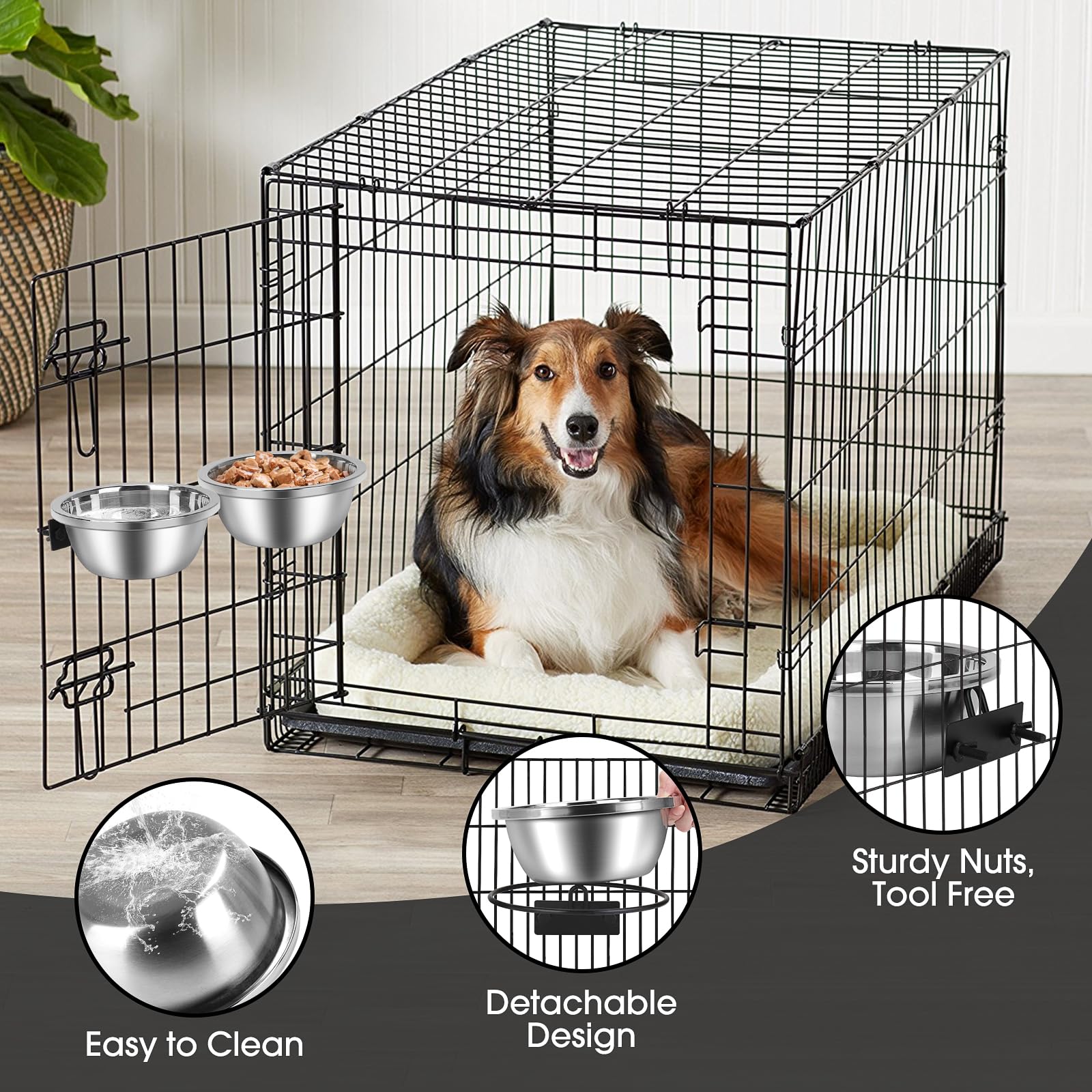 ShineMe removable crate bowl—quick refills and simple cleanup.