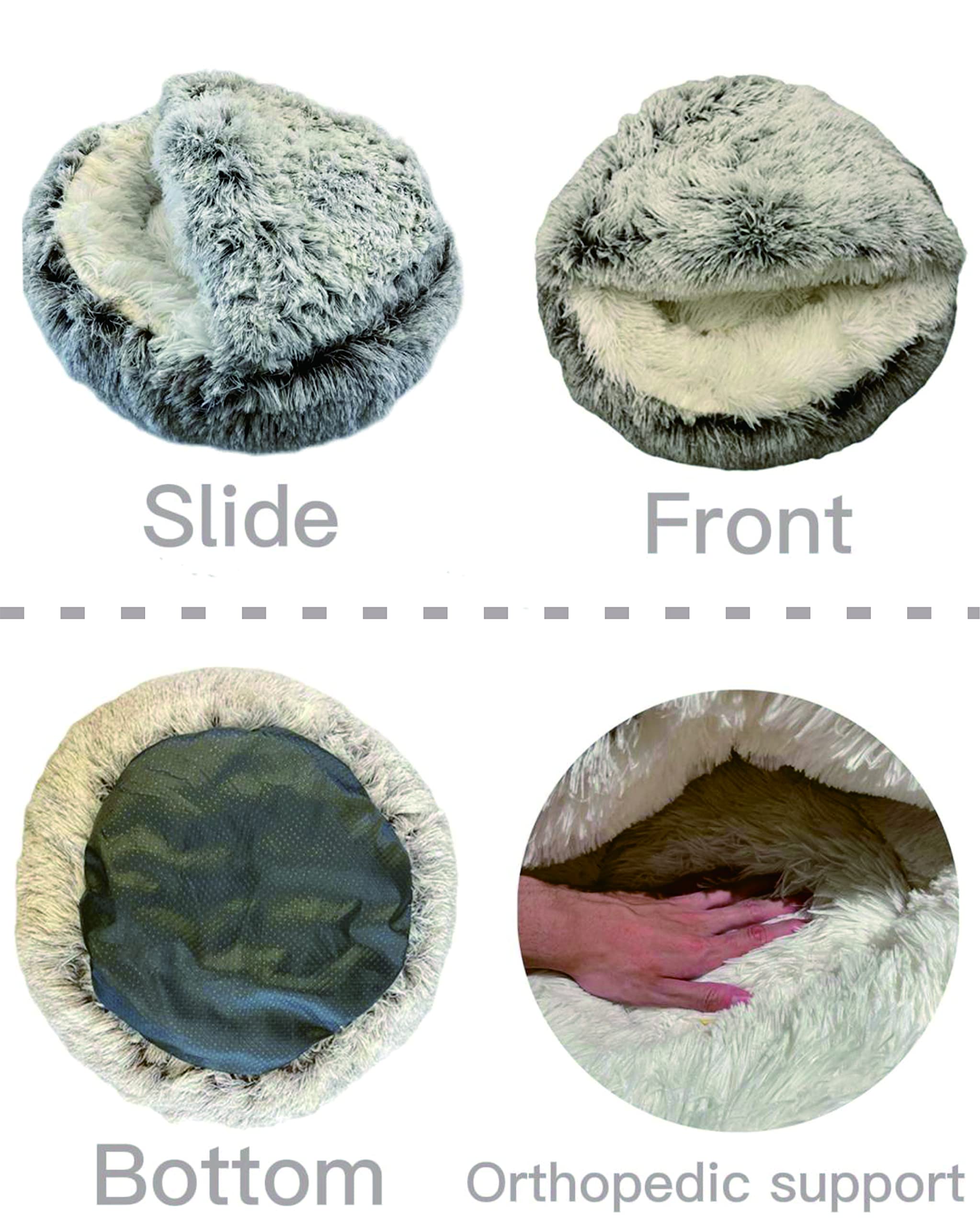 ShinHye cat bed cave entry enables easy entry and relaxing retreat.