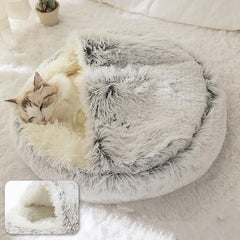 ShinHye cat bed top cover can lie flat or remain open for easy access.