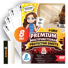 Shiny Hero clear wall protector 8-pack shields walls from pet scratches with removable adhesive.