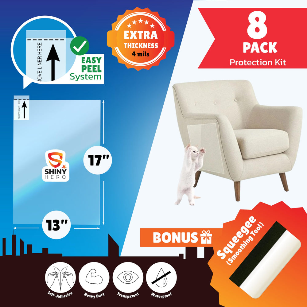 Shiny Hero furniture scratch deterrent film hides scratches while staying discreet.